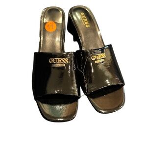 Guess Shiny Black Women's‎ Mules